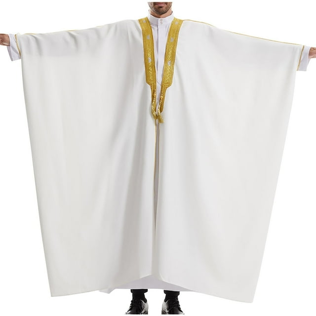 LOVZFMLL Jackets for Men's Muslim Robe Arab Middle Robe Long Style Long Sleeve Cardigan Long Shirt Fashion Casual Robe