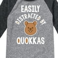 thumbnail image 3 of Instant Message - Easily Distracted By Quokkas - Toddler & Youth Raglan Graphic T-Shirt, 3 of 6