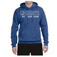 thumbnail image 2 of Eat Sleep Game Video Gamer Gift Fan Pop Culture Unisex Graphic Hoodie Sweatshirt, Vintage Heather Blue, Large, 2 of 3
