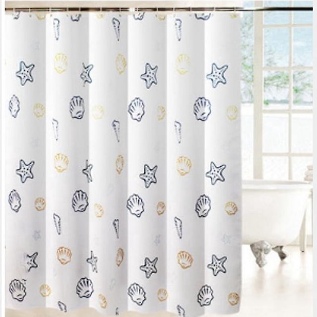 Cortina de ducha de poliéster Ocean World, cortina de ducha impermeable gruesa, tela de cortina de baño, 80cm de ancho x 180cm de alto