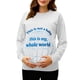 thumbnail image 2 of RKSTN Women's Maternity Sweatshirts Plus Size Crewneck Pregnancy Graphic Print Pullover Hoodless Sweatshirts Top Womens Casual Oversized Round Neck Loose Comfy Funny Printed Long Sleeve T Shirts, 2 of 7