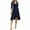 Navy, variant on ameIAEA Evening Dresses for Women 3/4 Sleeve Wrap V Neck A-Line Ruffle Casual Party Dress