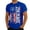 X116 Blue, variant on Men 4Th Of July T-Shirt Independence Day Anniversary Graphic Short Sleeve Round Neck Tee Summer Soft Fashion Comfortable Man Shirts Size M Orange