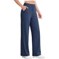 thumbnail image 2 of YueHuiYing Women's Wide-Leg High-Waisted Pull-On Baggy Jeans: Stretchy Trendy Straight-Leg Casual Denim Pants Dark Blue XL, 2 of 8