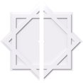 thumbnail image 1 of Ekena Millwork CMP34AL2-01000 34 Po OD x 1 Po ID Carré Axel Architectural Grade PVC Médaillon de Plafond Contemporain - 2 Pièces, 1 of 1