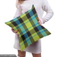 thumbnail image 5 of Ambesonne Yellow Plaid Fabric by the Yard Upholstery, Tartan Geometric Print, 3 Yards, Lime Green and Pale Blue, 5 of 5