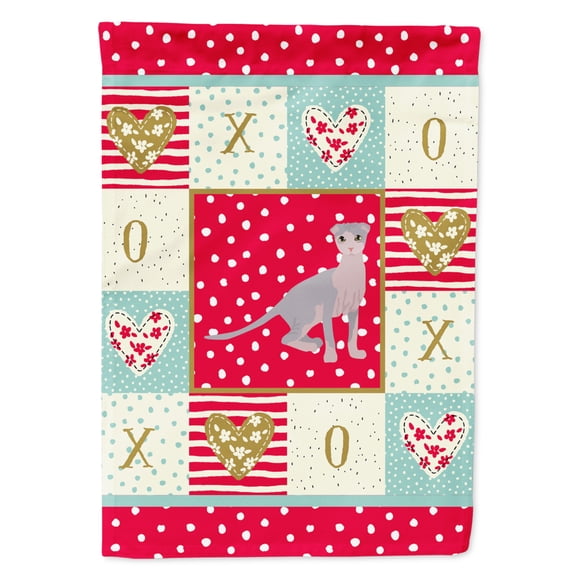 Carolines Treasures CK5803CHF Ukrainian Levkoy Cat Love Flag Canvas House Size Large multicolor