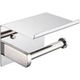 thumbnail image 1 of Stainless Steel Polished Chrome Modern Roll Paper Holder, Self Adhesive Wall Mount, Bathroom Kitchen Accessories, 1 of 5