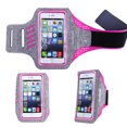 thumbnail image 1 of Bolsa para brazo para deportes, gimnasio, exteriores, ventana transparente táctil, brazalete ajustable (rosa roja-S), 1 of 8