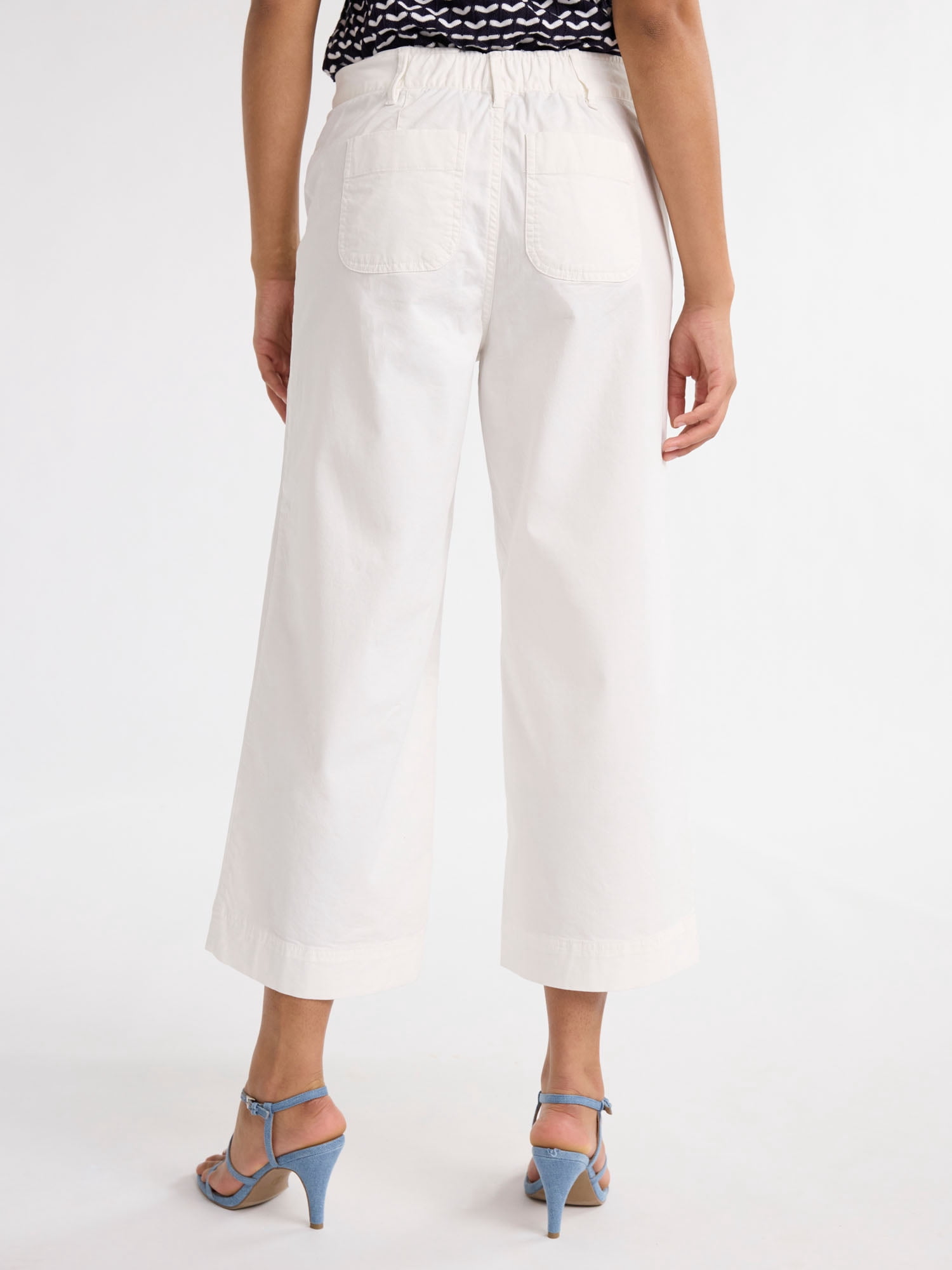 Free Assembly Women's and Women's Plus High Rise Cropped Wide Leg Pants, 26” Inseam, Sizes XS- 4X