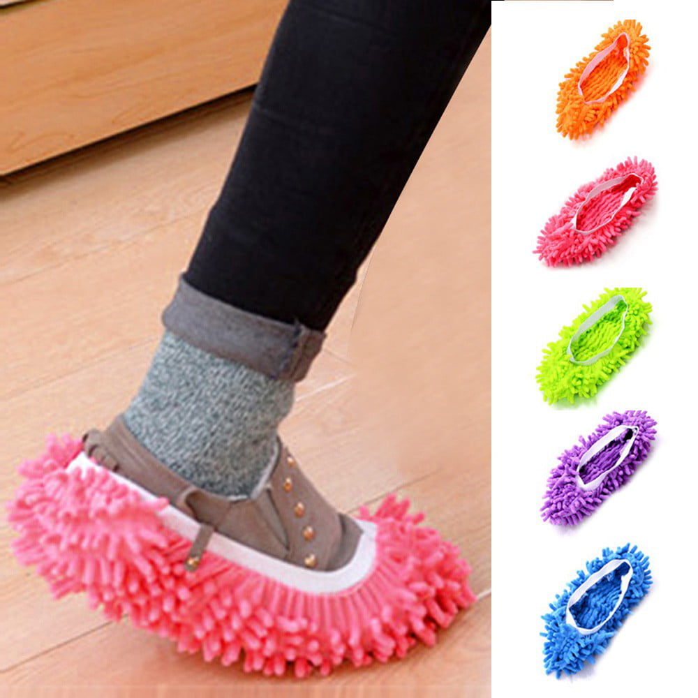DUSTER MICROFIBRE SHOE SOCK SLIPPERS MOP DUST REMOVER CLEANING FLOOR POLISHER