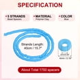 thumbnail image 2 of Uxcell Polymer Clay Beads Spacer 1750 Pcs 5 Strands Round Flat Handmade Bead Spacer for Jewelry Making Blue 0.16 inch, 2 of 5