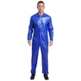thumbnail image 1 of Manyakai Combinaison Imperméable pour Homme, Col Rabattu, Manches Longues, Taille Élastique au Dos, Bleu, 3TG, 1 of 7
