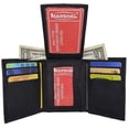 thumbnail image 2 of Men's Lambskin Leather Trifold Center Flap Double ID Credit Card Holder Wallet, 2 of 12