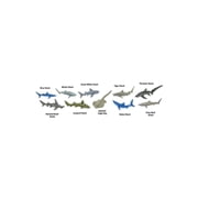 Safari Ltd. Sharks TOOB - 11 Figurines Including Great White, Whale Shark, Tiger, Hammerhead, Mako, and More - Educational Toy Set for Boys, Girls & Kids Toys Ages 3+