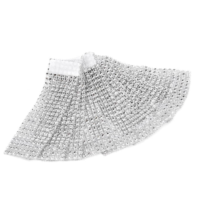 Servilleteros de malla de diamante, 50 unidades, 8 filas, para silla, para envolver, cinta, decoración de mesa con dise?o de cinta mágica para bodas, Navidad, día de acción de gracias (Plateado) Ecomeon no