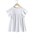thumbnail image 2 of Baby Girl Dress Short Sleeve Solid Dress Dance Party Dresses Clothes Flower Girl Dress,Size 12 Months-18 Months, 2 of 8