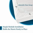 thumbnail image 6 of 600 Thread Count 100% Egyptian Cotton Sleeper Sofa Bed Sheet Set Stripe Queen Size (62"x 74"x 5" ) with 4 -PCS Fitted Straps Color White, 6 of 6