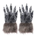 thumbnail image 1 of Cosplay Props Werewolf Gloves Decor Dance Party Prop Funny Realistic Ghostcrawler Gloves Performance Hands Cover (Grey), 1 of 3