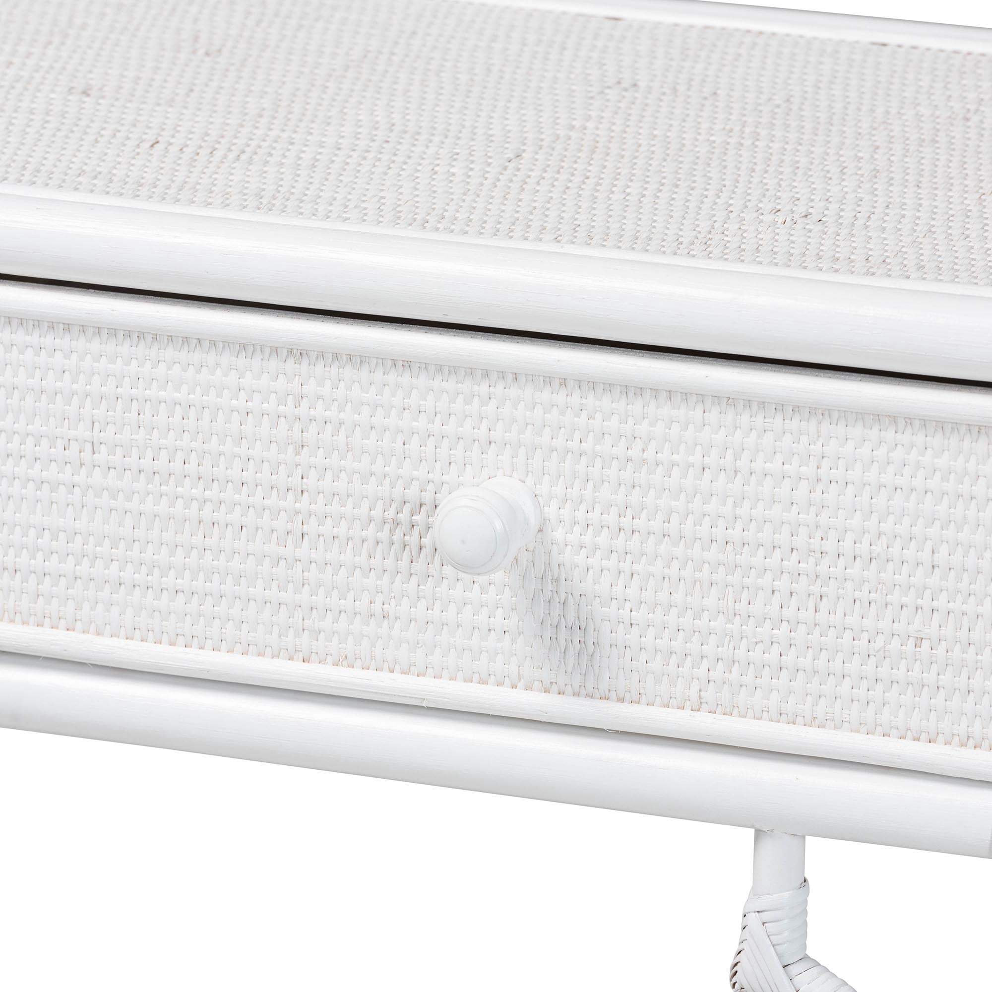 bali & pari Lindie Boho Writing Desk, 2-Drawer, White
