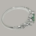 thumbnail image 5 of LBG British Made 10k White Gold Natural Emerald & Diamond Womens Anniversary Ring - 33 size options - Size 7.75, 5 of 9