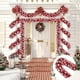 thumbnail image 1 of Barra de flores de lana roja de 1000 cm con cinta de Navidad | Decoración para fiestas navideñas | Lazos de envoltorio de regalo | Árbol de Navidad, Corona, Guirnalda y Decoración para Eventos |, 1 of 6