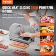 thumbnail image 2 of Meat Slicer, 180W Electric Deli Food Slicer with 7.5" SUS420 Stainless Steel Blade and Blade Guard, 0 - 0.6 inch Adjustable Thickness for Home Use, Easy to Clean, Cut Meat, Bread, Ham and Cheese, 2 of 11