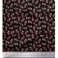 thumbnail image 1 of Soimoi Moss Georgette Fabric Leaves & Strawberry Fruits Print Fabric by Yard 42 Inch Wide, 1 of 3