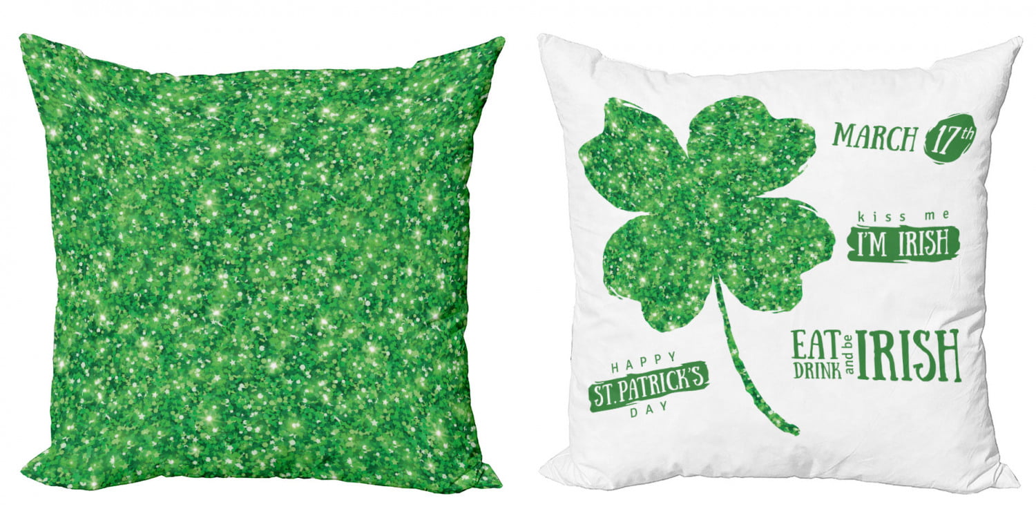 Multicolor 18x18 Lucky Shamrock Leaf St Patrick's Day Gifts Shamrock Leaf Gift for St Patrick's Day Throw Pillow
