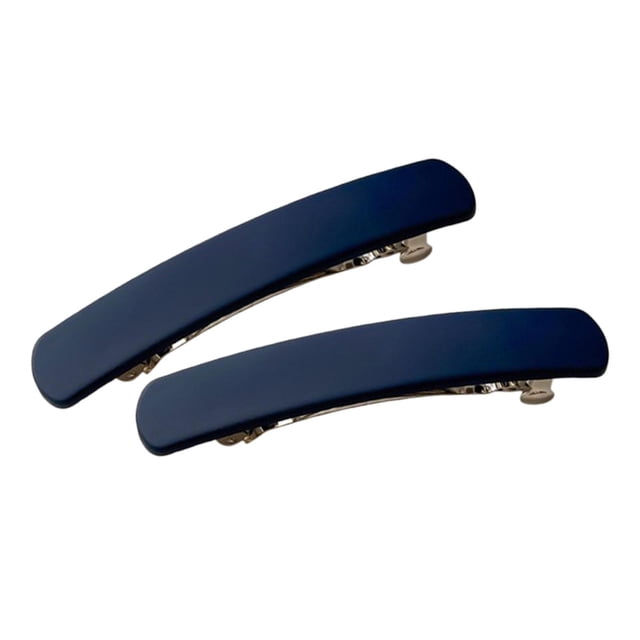 2 pinzas para el pelo francesas de resorte, de sujeción fuerte, rectangulares, para coleta azul