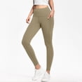 thumbnail image 5 of 3 Pack High Waisted Leggings for Women with Pockets Soft Active Tummy Control Pants for Yoga Running & Daily Wear Brown XL, 5 of 7