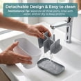 thumbnail image 5 of AOLIGO 5 Slots Bathroom Toothbrush Holder, with Drain Holes, Non Slip Design, Removable for Easy Cleaning, Suitable for Bathroom Vanities, Sinks, and Other Settings, Gray, 5 of 7