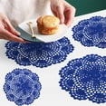 thumbnail image 4 of KDFWDM 10 Pcs Crochet Doilies Crochet Flower Coasters Handmade Colored Cotton Coaster, Round Lace Placemats with Floral Patterns Cloth Set for Wedding Party Decoration, 4 of 5