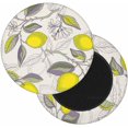 thumbnail image 2 of Velvet Bar Stool Covers Round Stool Cushion Covers Stool Chair Covers Barstool Covers Slipcovers, Stretchy & Elastic Edge Soft Fabric Machine Washable, Dia 14 Inch, Yellow Lemon Retro, 2 of 6