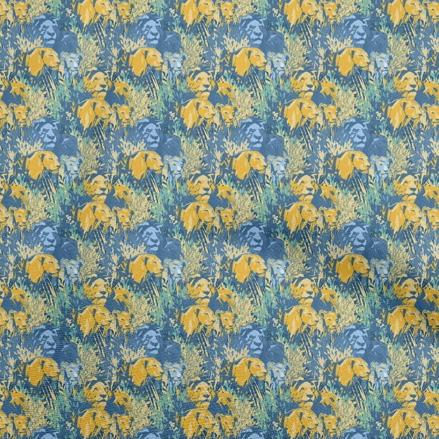 oneOone Velvet Blue Fabric Abstracts Sewing Material Print Fabric By The Yard 58 Inch Wide