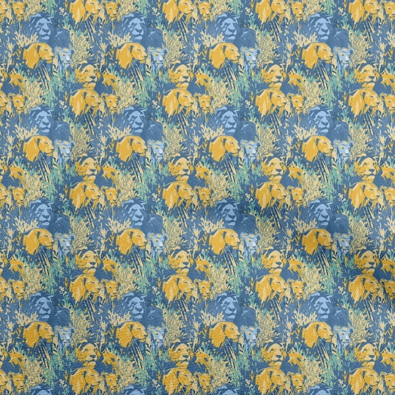 oneOone Viscose Chiffon Blue Fabric Abstracts Diy Clothing Quilting Fabric Print Fabric By Yard 42 Inch Wide