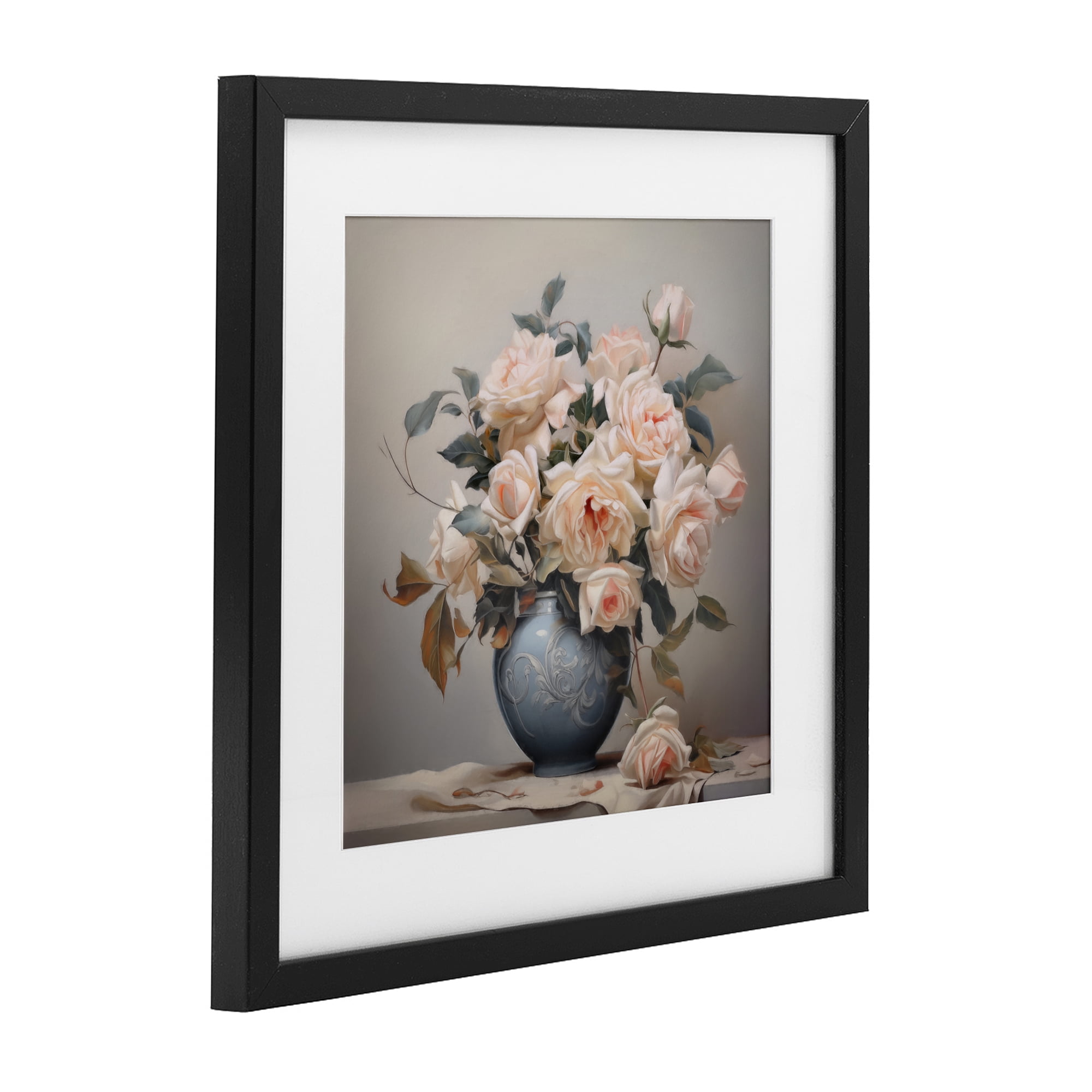 Stupell Industries Rose Paragon Vase Black Framed Print Under Glass, design by Steve Hunziker