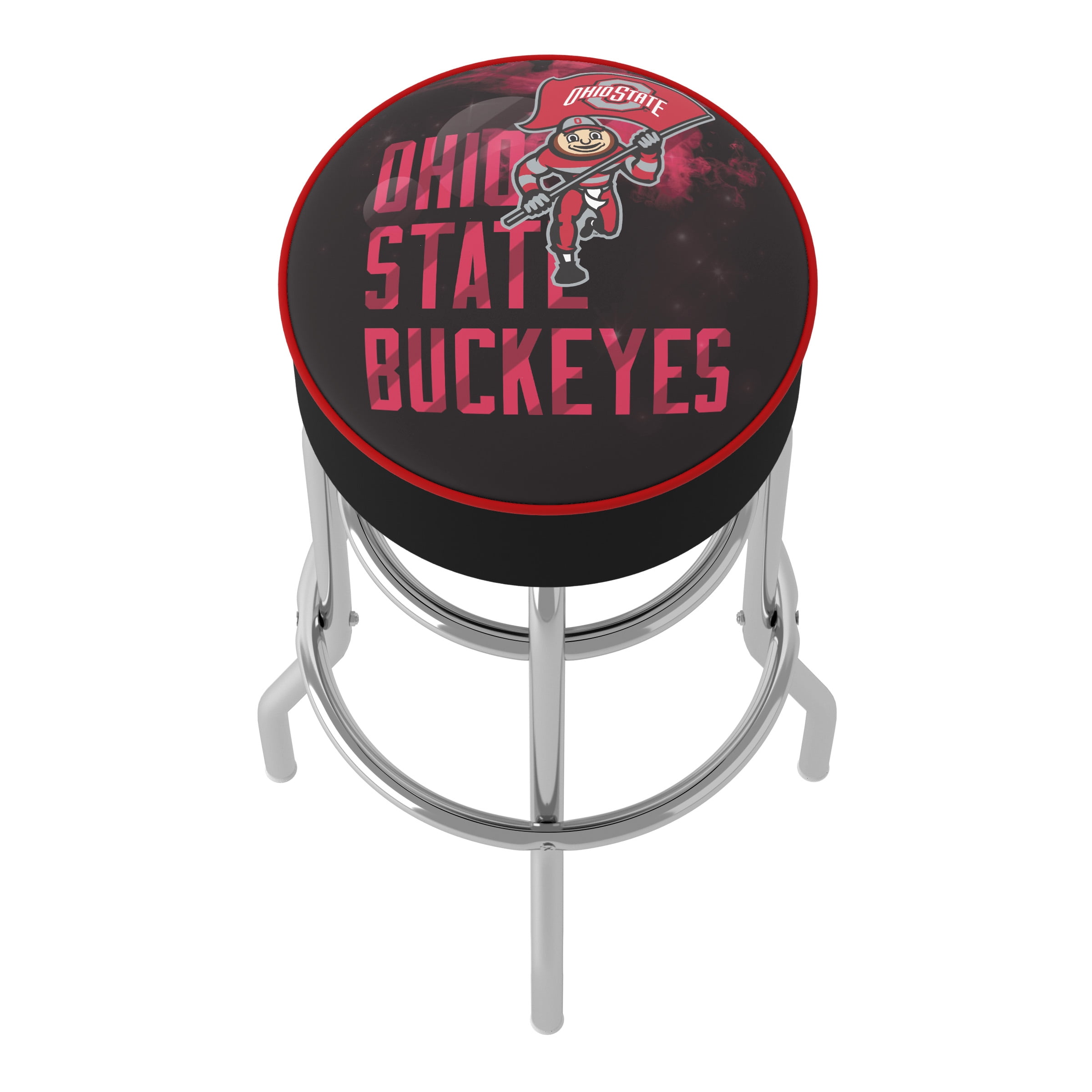 Trademark Gameroom Ohio State University Smoking Brutus Bar Stool with Padded Seat