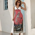 thumbnail image 5 of Tarot Card Death Dress Summer Street Style Bohemia Long Dresses Female Sleeveless Printed Maxi Dress, 5 of 9