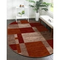 thumbnail image 1 of Unique Loom Autumn Collection Modern Contemporary Casual Abstract Area Rug (Multi/ Dark Brown Checkered, 7 ft 10 x 10 ft 0 Oval), 1 of 2