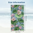 thumbnail image 3 of PHYHOO Beach Towel, Pink Lotus Flowers Printed Microfiber Sand Free Pool Towel Lightweight Oversized Quick Dry Absorbent Compact Travel Must Have for The Swimming Summer Cruise Ship Essentials 30x60in, 3 of 8