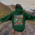 thumbnail image 4 of NinXxx Women's Letter Print Hoodie Drawstring Pocket Pullover Everyday Dark Green M, 4 of 7