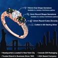 thumbnail image 2 of Gem Stone King 2.22 Ct Oval White Topaz Green Mystic Topaz 18K Rose Gold Plated Silver Ring (Size 9), 2 of 6