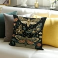 thumbnail image 3 of Creowell Moody Gothic Floral Butterfly Pillow Covers Butterfly Room Home Decor, Dark Cottagecore Flower Rustic Botanical Moth Decorative Throw Pillow Covers 18x18in, 3 of 5