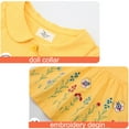 thumbnail image 4 of ENFLASH Girls Summer Dress Short Sleeve Button Down Embroidery A Line Kids Casual Dresses for 2-7 Year, 4 of 8