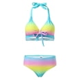 thumbnail image 3 of ibiyuan Womens Plus Size Tankini Swimsuit Two Piece Tummy Control Bathing Suits Hide Belly Swim Dress with Boy Shorts Tie Dye Swimsuits for Women Over 50,Yellow, 3 of 7