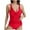 Red, variant on Enjoytime Bathing Suits for Women One Piece Swimsuit Solid Color Sexy Monokini Ruched Swimsuits Womens Swimsuits Tummy Control