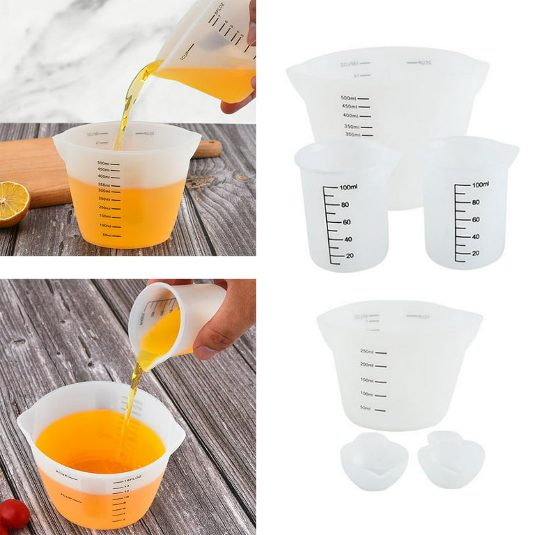 6X Silicone Measuring Cups Set for Epoxy Resin Silicone Mixing Cups for Resin, Size: Multi, White