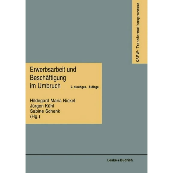 Transformationsprozesse: Schriftenreihe Erwerbsarbeit Und BeschÃ¤ftigung Im Umbruch, Book 2, (Paperback)