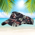 thumbnail image 4 of Milaget Chapeau Visière de Soleil Extérieur Plage Course Golf Tennis Protection Imprimée Noir Feuille Noire, 4 of 9